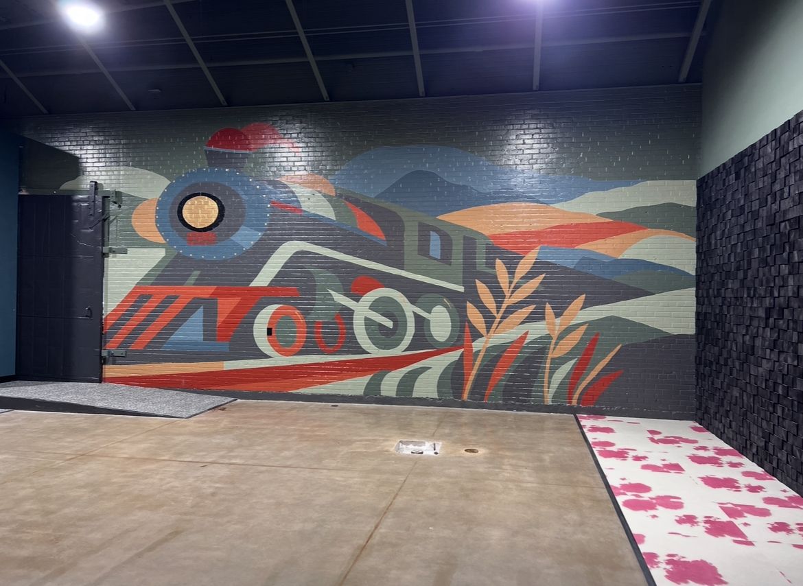 Train Mural in Williston, ND